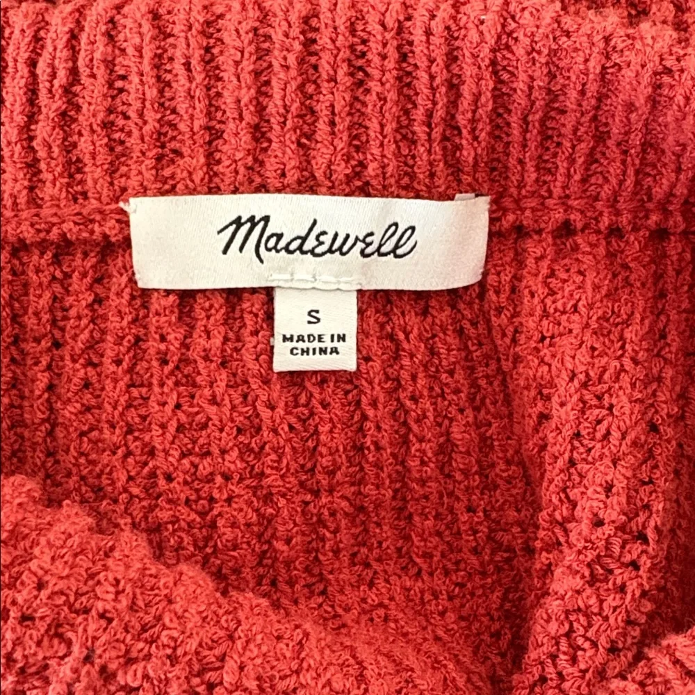 Madewell Red Ribbed Knit Sleeveless Sweater Size Small - Picture 6 of 7